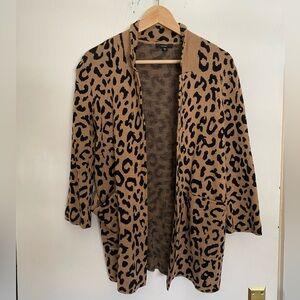 J.Crew Sophie open-front sweater-blazer in leopard